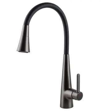 Змішувач для кухні Globus Lux LAZER Pro GLPR-203SM-GPлатунь Графіт,гофровилив Чорний з душ.насадкою