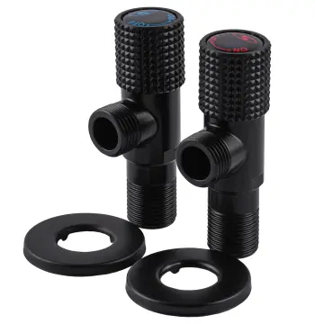 !!Набір кранів кутових кераміка SOLOMON EXCLUSIVE 1/2″X1/2″ 9889 BB (BLACK/BLACK) (комплект2шт.)