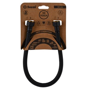 Шланг водяний TUCAI TAQ PREMIUM GRIF 1/2″x1/2″ BВ 0,5м.АНТИКОР. ACB HG-1212-500 (Чорний Мат) 209970