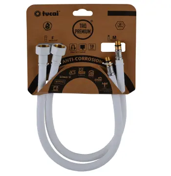 Шланг для змішувача TUCAI TAQ PREMIUM GRIF М10х1/2″ 0,4м. АНТИКОР. AСB ПАРА (Білий Мат) 209966