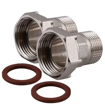 Комплект штуцерів 1″х3/4″ВЗ нікельований NU543B OPTIMUM