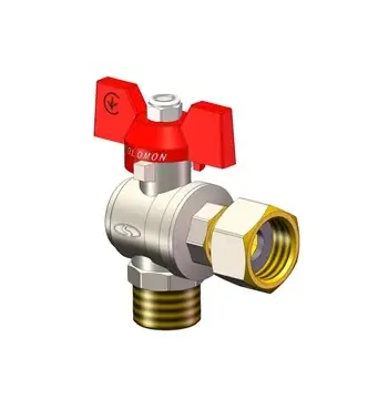 Кран кульовий кутовий з накидною гайкою SOLOMON 1/2″ ЗВ PN40 (V4002-S)