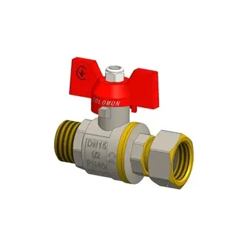 Кран кульовий прямий з накидною гайкою SOLOMON 3/4″ ЗВ PN40 (V5003-S)