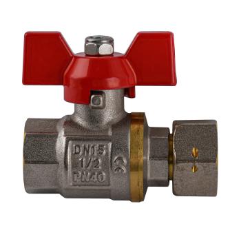 Кран кульовий прямий з накидною гайкою SOLOMON 1/2″ ВВ PN40 (V6002-S)