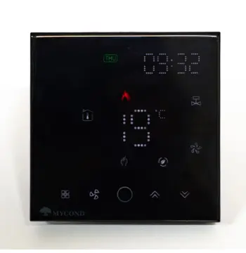 Термостат квадратний сенсорний чорний LED 1 канал AC220V Wi-Fi /MC-FB-B-WF MYCOND/