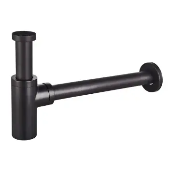 Сифон для раковини Champion SIPHON-02 BLACK без випуску (під донний клапан) без ревізії (Колір чорний) 1 1/4'' (CH0369)