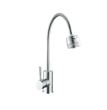 Змішувач для кухні Champion SUS-011 CHROME REFLECTOR з нержавіючої сталі з гнучким рефлекторним виливом (CH6538)