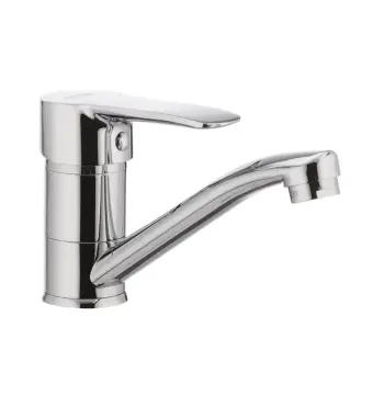 Змішувач для умивальника CRON COLUMBIA 004 хромований з поворотним виливом 15 см (CR0196)