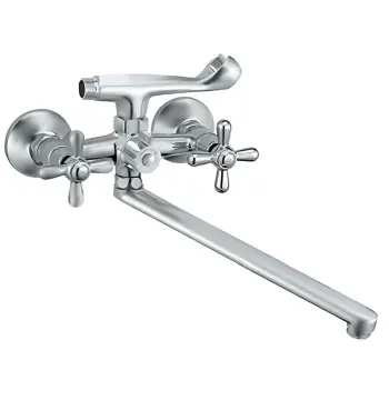 Змішувач для ванни Cron Dominox 140 EURO хромований з довгим поворотним виливом (CR0863)