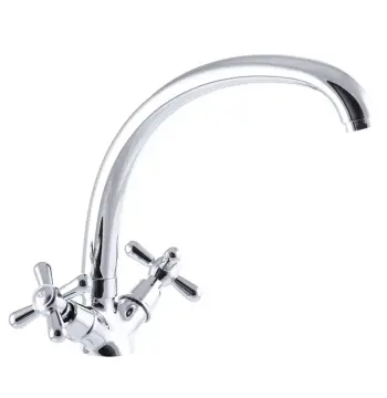 Змішувач для кухні EUROPRODUCT DOMINOX 273 з латуні, хром, двохвентильний з високим поворотним виливом (EP0089)