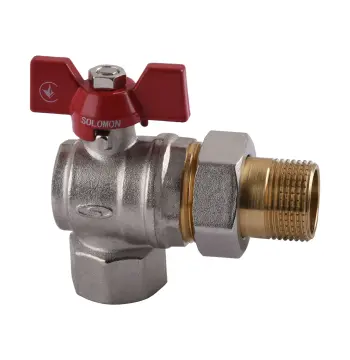 Кран шаровый угловой с американкой SOLOMON 3/4″ УСИЛЕННЫЙ B1043