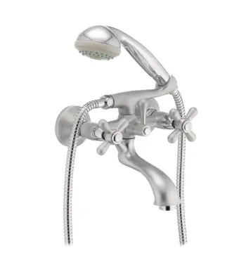 Смеситель для ванны Haiba Dominox 142 латунный сатиновый двухвентильный (HB0066)
