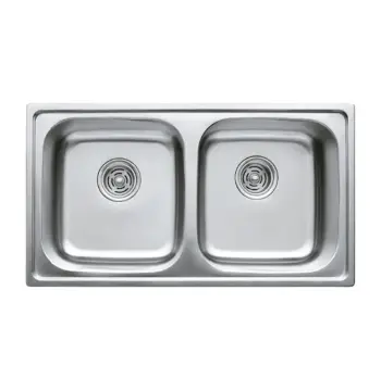 Мийка кухонна HAIBA 78x43 DOUBLE (decor) (HB0567)
