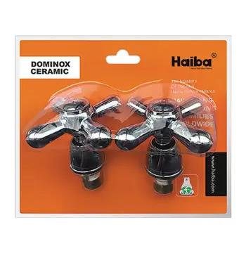 Ручки HB0576 для змішувача Haiba Dominox латунні хромовані з керамічними кран-буксами 1/2 на півоберта (HB0576)