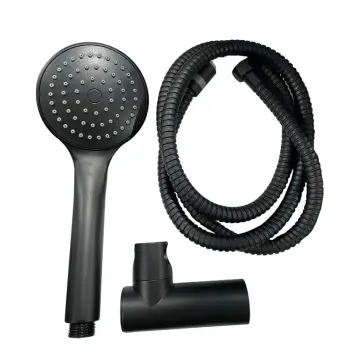 Душовий набір Haiba SET-08 Black матовий з лійкою, шлангом та тримачем (HB3984)