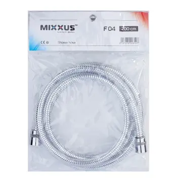 Шланг LumiF04 для душу Mixxus Lumi.F04 з нержавіючої сталі, хром, 200 см (HO0031)
