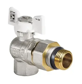 Кран з американкою 1/2" "антіпротечка"(Koer KR.228.W-Gi) кутовий білий (KR0195)