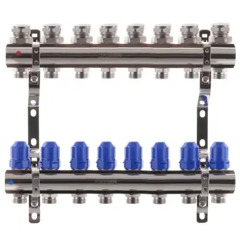 Колекторний блок з термостатіч. клапанами Koer KR.1100-08 1"x8 ways (KR2634)