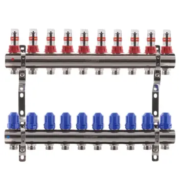 Колекторний блок з витратомірами Koer KR.1110-10 1"x10 ways (KR2647)