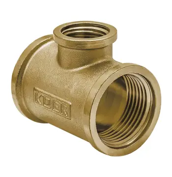 Трійник редукційний 3/4"х1/2"х3/4" ВВВ Koer .T080608F.WN (без нікелю) (KR3034)