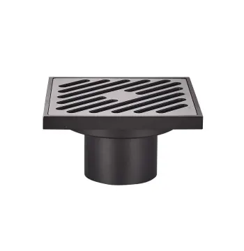 Душовий трап KOER FD10-100x100-180-BLACK 100x100мм, прямий відвід (Колір чорний) (KR3414)