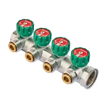 Коллектор теплого пола с адаптером Koer KR.1127-4 - 1"x4 - 3/4 Ways (евроконус-плоскость) (KR4948)