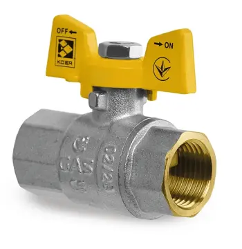 Кран кульовий Koer KG.207 - 1/2" FF ГГМ (газ) (KR4958)