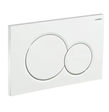 Панель смыва KOER KT-0601-03 240x160x10mm пластиковая, кнопка круглая (цвет белый) (KR5175)