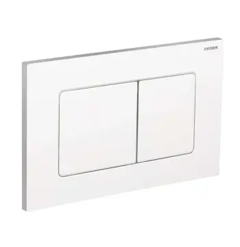 Панель змиву KOER KT-0602-03 240x160x10mm пластикова, кнопка квадратна (колір білий) (KR5180)