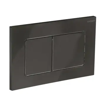 Панель змиву KOER KT-0602-16 240x160x10mm пластикова, кнопка квадратна (колір чорний глянцевий) (KR5182)