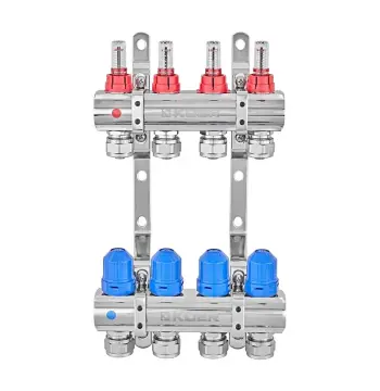 Колекторний блок з витратомірами та євроконусами Koer KR.1210-4 - 1"x4 WAYS (KR5266)