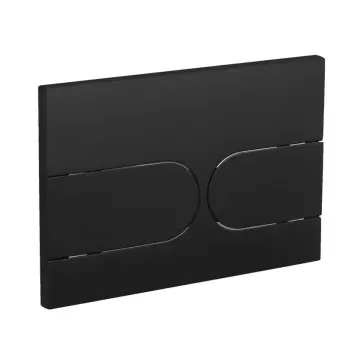 Панель змиву KOER KT-0604-05 240x160x10mm пластикова, кнопка закруглена (колір чорний матовий) (KR5324)