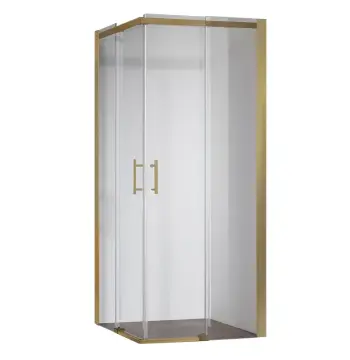 Душова кабіна без піддону Koer SR SC03-90x90x200-TR-12 прозоре скло Easy Clean 6мм, матове золото (KR5358)