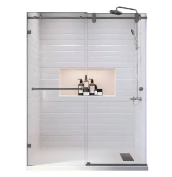 Двері в нішу Koer SR SD06-140x220-TR-07 прозоре скло Easy Clean 8мм, графіт (KR5369)