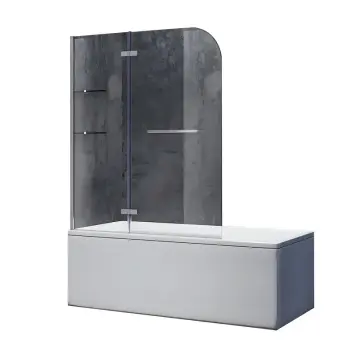 Шторки скляні на ванну Koer SR BS05-90x140-TR-01 прозоре скло Easy Clean 6мм, хром (KR5372)