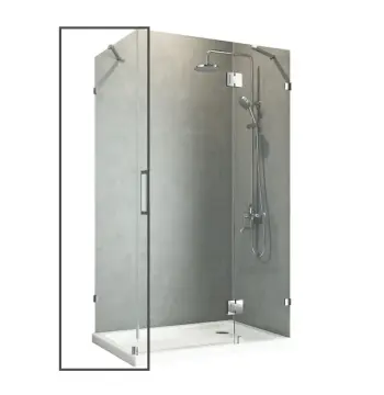 Бічна стінка до кабіни Koer SR SW04-90x200-TR-07 прозоре скло Easy Clean 10мм, графіт (KR5391)