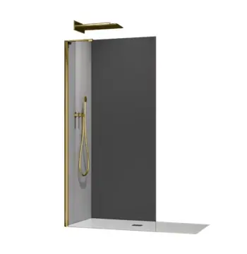Душова перегородка Koer SR SP02-100x200-TR-12 Walk-In проз.скло Easy Clean 8мм, матове золото (KR5396)