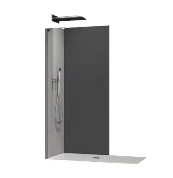 Душова перегородка Koer SR SP02-100x200-TR-07 Walk-In прозоре скло Easy Clean 8мм, графіт (KR5397)