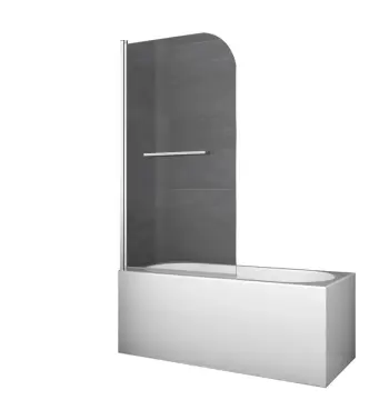 Шторки скляні на ванну Koer SR BS02-80x140-TR-01 прозоре скло 6мм, хром (KR5401)
