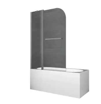 Шторки скляні на ванну Koer SR BS04-95x140-TR-07 прозоре скло 6мм, графіт (KR5404)