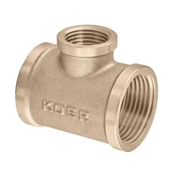Трійник редукційний Koer KF.T080608F.WN - 3/4''х1/2''х3/4'' FFF БЕЗ НІКЕЛЮ (KR5574)
