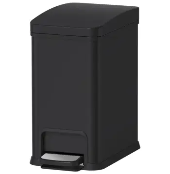 Відро для сміття з плавним закриттям прямокутне KOER TC-010108-05 8 л (колір чорний) (KR5593)