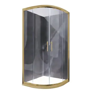 Душова кабіна без піддону Koer SR SC04-90x90x195-TR-12 прозоре скло Easy Clean 5мм Матове золото (KR5681)