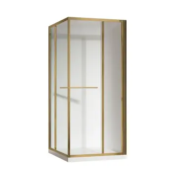Душова кабіна без піддону Koer SR SC09-90x90x200-L-TR-12 прозоре скло Easy Clean 6мм Матове золото (KR5684)