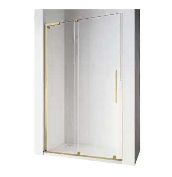 Двері у нішу Walk-In розсувні Koer SR SD07-120x200-L-TR-12 прозоре скло Easy Clean 8мм Матове золото (KR5687)