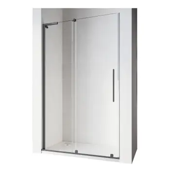 Двері у нішу Walk-In розсувні Koer SR SD07-120x200-L-TR-07 прозоре скло Easy Clean 8мм Графіт (KR5688)