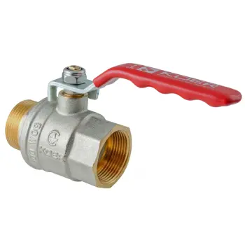 Кран кульовий ГШВ KOER EXTREME KE.215-15 - 1/2" FM ручка "важіль" червона (KR5750)