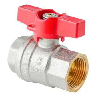 Кран кульовий ГГМ KOER EXTREME KE.217-15 - 1/2" FF ручка "метелик" червона (KR5756)