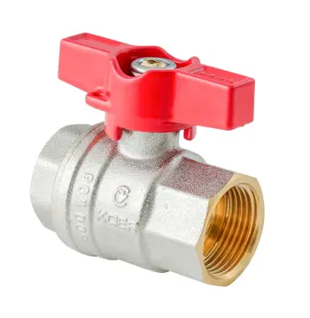 Кран кульовий ГГМ KOER EXTREME KE.217-20 - 3/4" FF ручка "метелик" червона (KR5757)
