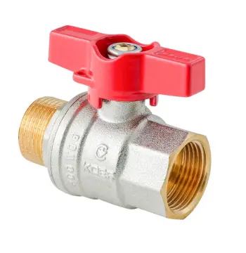 Кран кульовий ГШМ KOER EXTREME KE.218-15 - 1/2" FM ручка "метелик" червона (KR5759)